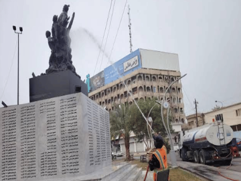 أمانة بغداد تطلق حملات لغسل وصيانة النصب والتماثيل